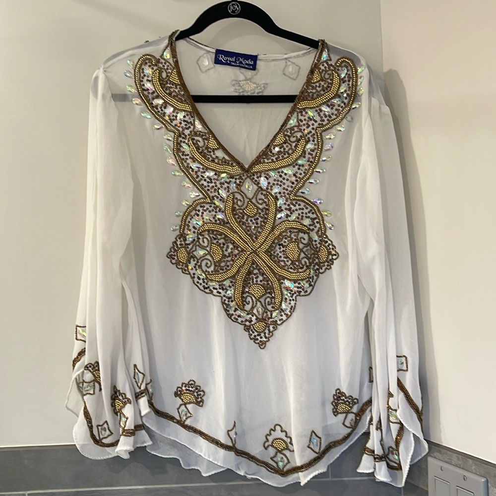 Gauze see-through top